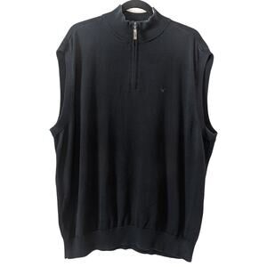 Callaway C-Tech Black Golf Quarter Zip Logo Sweater Vest Size XXL